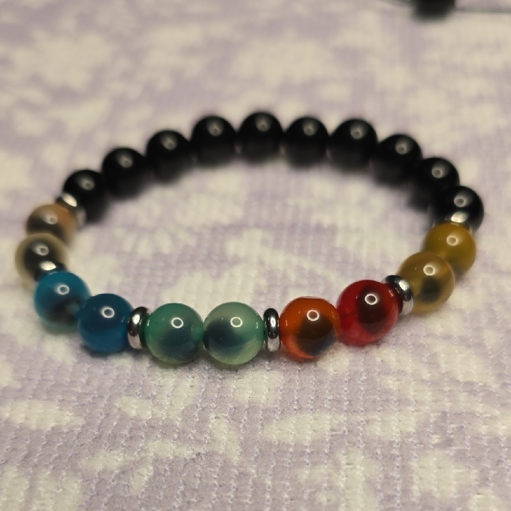 Sugar Heart Agate And Black Onyx